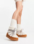 Фото #4 товара South Beach padded borg snow boots in cream and tan