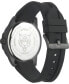 ფოტო #3 პროდუქტის Men's Touchdown Black Silicone Strap Watch 44mm