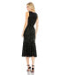 Women's Sequined High Neck Sleeveless Flared Dress