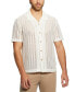 ფოტო #1 პროდუქტის Men's Panama Textured-Knit Stripe Button-Down Camp Shirt