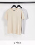 Фото #1 товара Topman 2 pack regular essentials t-shirt in stone and light grey