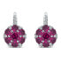 Stunning silver earrings with red zircons EA306WR