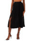 Women's Pleated Slit-Front Pull-On Skirt