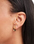 Фото #2 товара ASOS DESIGN waterproof stainless steel hoop earrings with oval clicker detail in gold tone