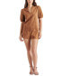 ფოტო #4 პროდუქტის Women's Jane Faux-Suede Top