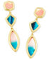 ფოტო #1 პროდუქტის 14k Gold-Plated Mixed Stone Triple Drop Earrings