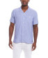 Men's Short Sleeve Linen Cotton Grid Dobby Shirt