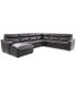 Фото #1 товара Gabrine 6-Pc. Leather Sectional with 2 Power Headrests & Chaise, Created for Macy's