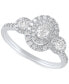 Фото #1 товара Diamond Oval Double Halo Engagement Ring (3/4 ct. t.w.) in 14k White Gold