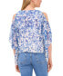 ფოტო #2 პროდუქტის Women's Printed Cold-Shoulder Cape-Sleeve Top