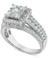 ფოტო #1 პროდუქტის Diamond Square Halo Multirow Engagement Ring (1-1/2 ct. t.w.) in 14k White Gold