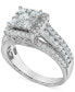 Фото #1 товара Diamond Square Halo Multirow Engagement Ring (1-1/2 ct. t.w.) in 14k White Gold