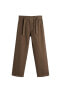 Belted cotton - hemp trousers