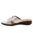 Фото #4 товара Softwalk Tillman S1502-042 Womens Silver Leather Slides Sandals Shoes