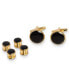 Gold-tone Black Enameled Cuff Links and Tuxedo Studs Set