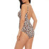 Фото #4 товара Time and Tru One Piece Swimsuit Medium Women's Animal Pull-on Style V-Neckline