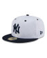 Фото #2 товара Men's White New York Yankees Throwback Mesh 59fifty Fitted Hat