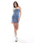 Фото #4 товара ONLY corset button down denim mini dress in blue