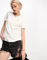 Фото #1 товара ONLY heart motif t-shirt in white