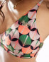 Superdry Cross back triangle bikini top in orange geo Orange mit geometrischem Muster, 42 - фото #2