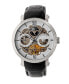 ფოტო #1 პროდუქტის Automatic Aries Silver Leather Watches 43mm