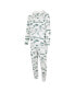 ფოტო #3 პროდუქტის Men's White New York Jets Allover Print Docket Union Full-Zip Hooded Pajama Suit