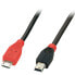 Lindy USB 2.0 Cable Micro-B/ Mini-B OTG - 0.5m - 0.5 m - Mini-USB B - Micro-USB B - USB 2.0 - 480 Mbit/s - Black - Red