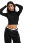 Pimkie open twist back high neck jumper in black