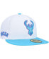 Фото #2 товара Men's White Milwaukee Bucks Vice Blue Side Patch 59FIFTY Fitted Hat