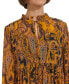 ფოტო #3 პროდუქტის Women's Printed Tie-Neck Long-Sleeve Chiffon Dress