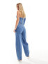 Фото #4 товара & Other Stories high waist barrel leg jeans with seam detail in mid wash blue
