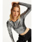 ფოტო #6 პროდუქტის Women's Metallic Jersey Top