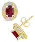 Фото #2 товара Серьги Macy's Ruby and Diamond Halo Stud