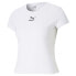 Puma Classics Fitted Crew Neck Short Sleeve T-Shirt Womens White Casual Tops 599