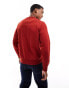 Tommy Hilfiger Logo Embroidery Crew Neck Sweatshirt in Dark Red