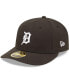 ფოტო #1 პროდუქტის Men's Detroit Tigers Black, White Low Profile 59FIFTY Fitted Hat