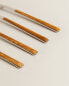 Set of brunch forks with wood-effect handle