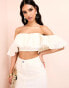 Фото #1 товара ASOS LUXE off shoulder denim ruffle top in white