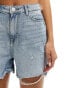 Фото #5 товара Pieces frayed bottom denim shorts in light blue