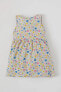 Фото #4 товара Платье для малышей defacto Kalp Desenli Kolsuz Pamuklu Örme Elbise