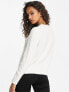 New Look fluffy knit ribbed jumper in off white