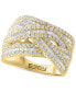 ფოტო #1 პროდუქტის EFFY® Diamond Baguette & Round Multirow Crossover Ring (1-1/2 ct. t.w.) in 14k Gold