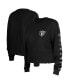 ფოტო #1 პროდუქტის Women's Black Las Vegas Raiders Thermal Crop Long Sleeve T-shirt