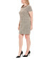 ფოტო #3 პროდუქტის Women's Embellished-Neck Short-Sleeve Dress