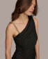 ფოტო #4 პროდუქტის Women's Chain-Trim Ruched Gown