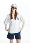 Фото #1 товара Футболка женская LC WAIKIKI LCW Vision с вышивкой на горловине и короткими рукавами