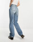 Фото #8 товара Weekday Resolute stretch high waist straight leg jeans in seventeen blue