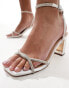 Фото #4 товара SEQWL Wide Fit mid block heel sandals with embellished straps in white