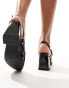 Фото #2 товара London Rebel Talia slingback mid block heel in black