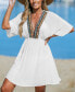 Фото #2 товара Women's V-Neck Embroidered Cover-Up Dress